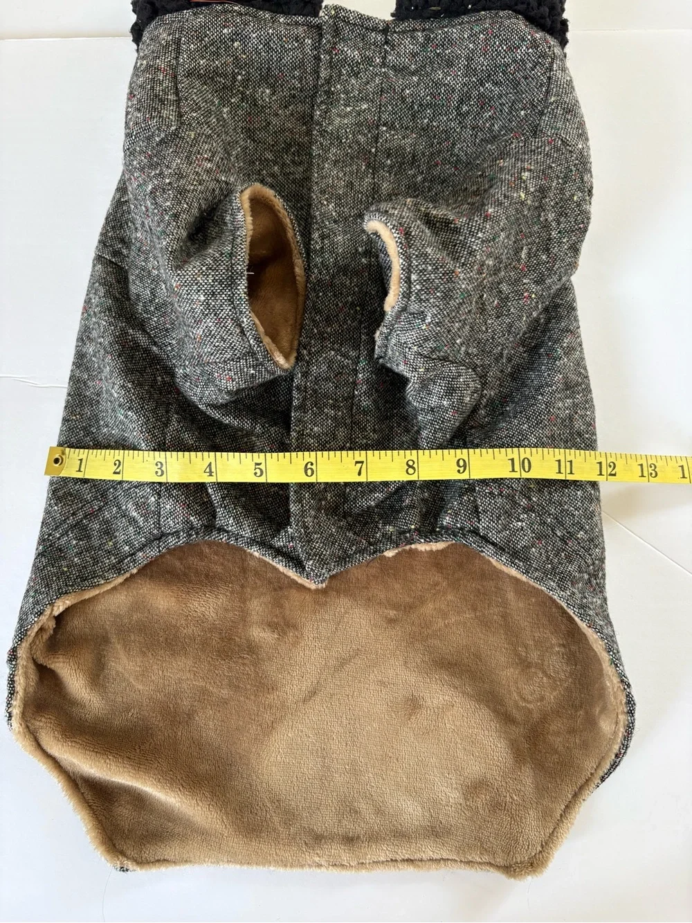 Reddy Grey Black Collar Textured Fleece Dog Jacket Button Up L MultiColor Dot